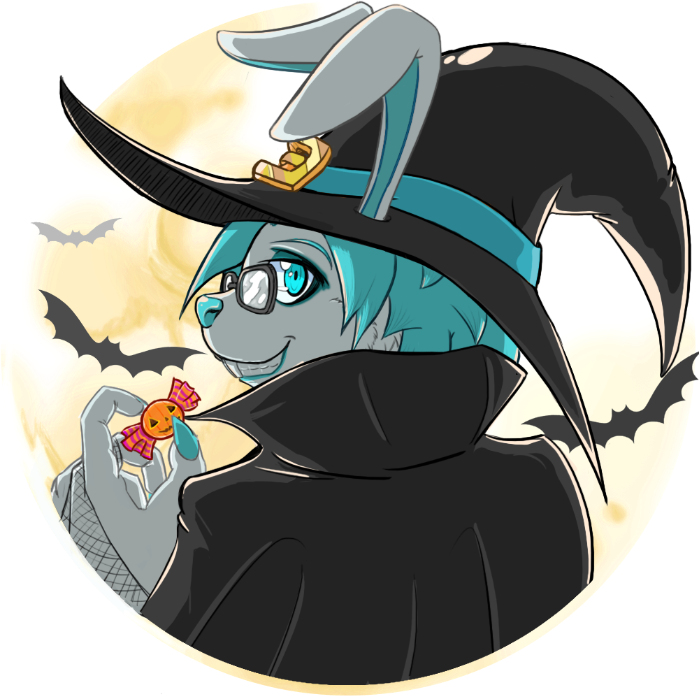 Ych Halloween Moon Portrait - Cartoon (1000x1000), Png Download