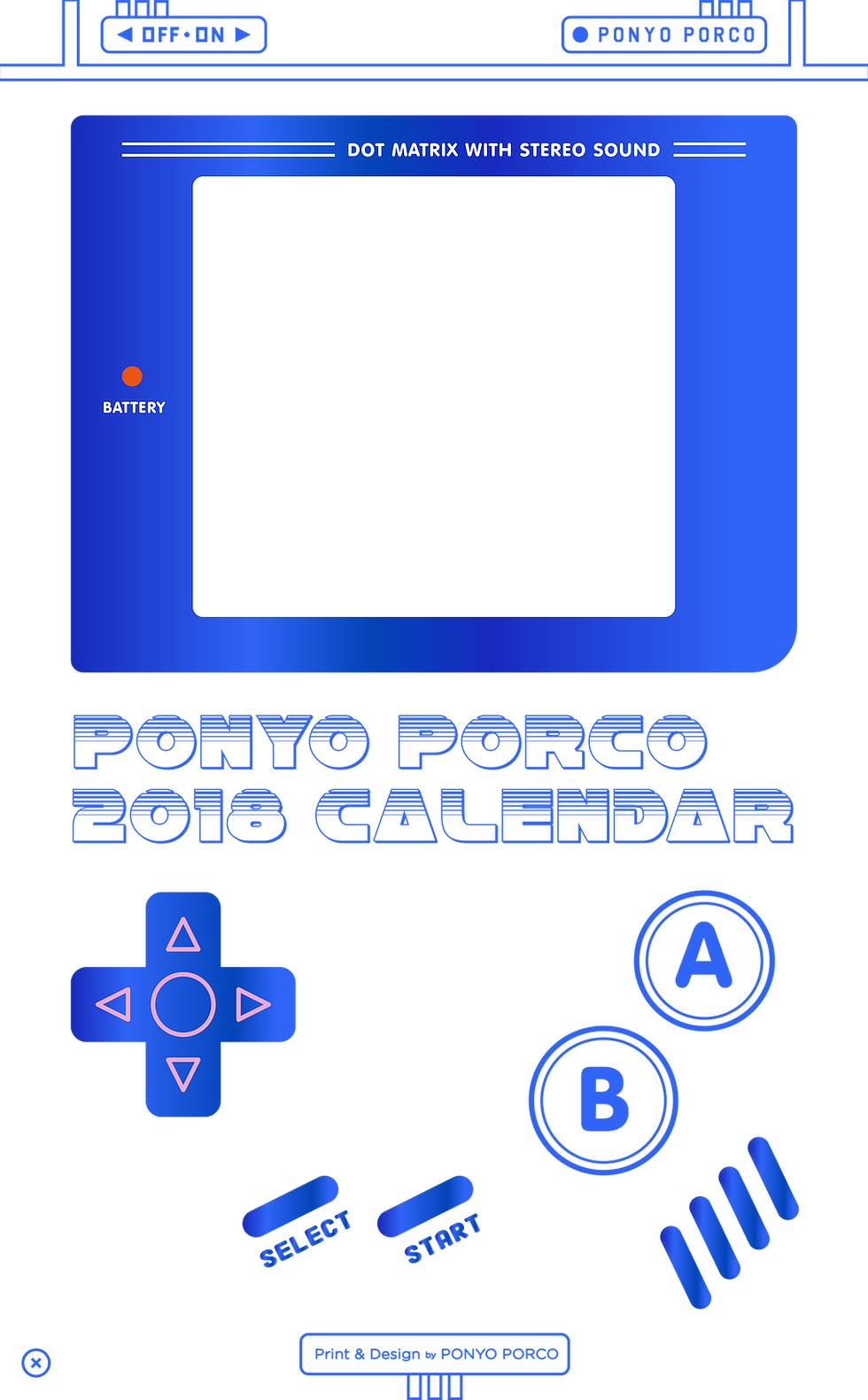 Ponyo Porco主機與去年的年曆大小相當。 - Game Boy Clip Art (980x1581), Png Download