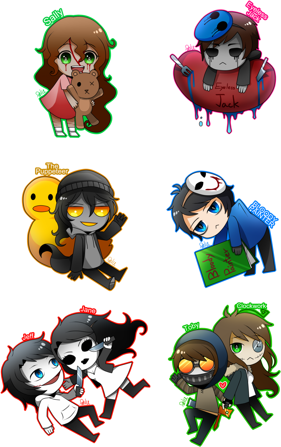 Eyeless Jack Clipart Chibi - Creepypasta Chibi (1024x1536), Png Download
