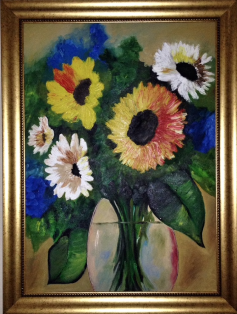 Flowers Paintings, Original Paintings, , Omr2 - Sunflower (1000x1000), Png Download