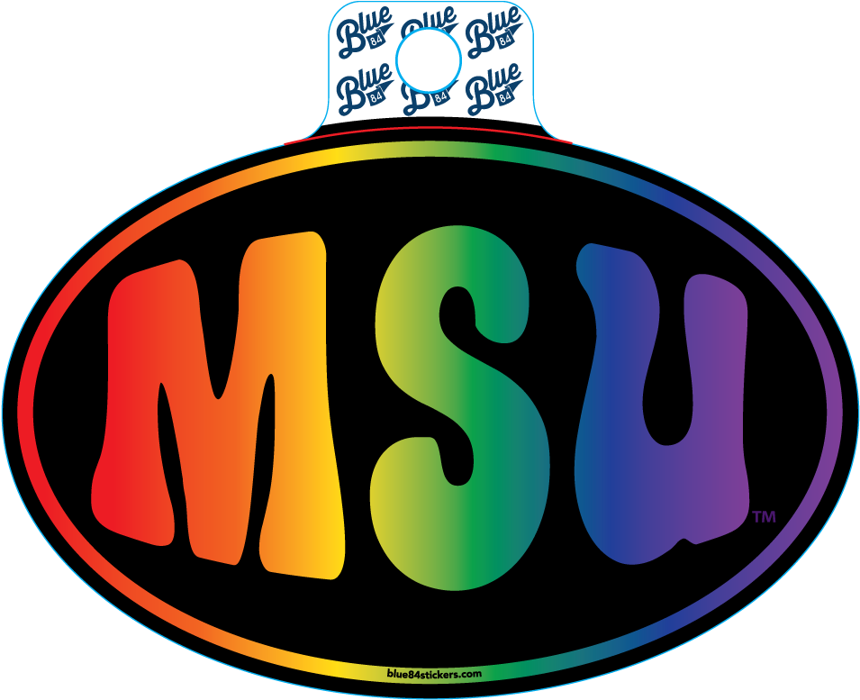 Decal Msu Rainbow - Illustration (1000x854), Png Download