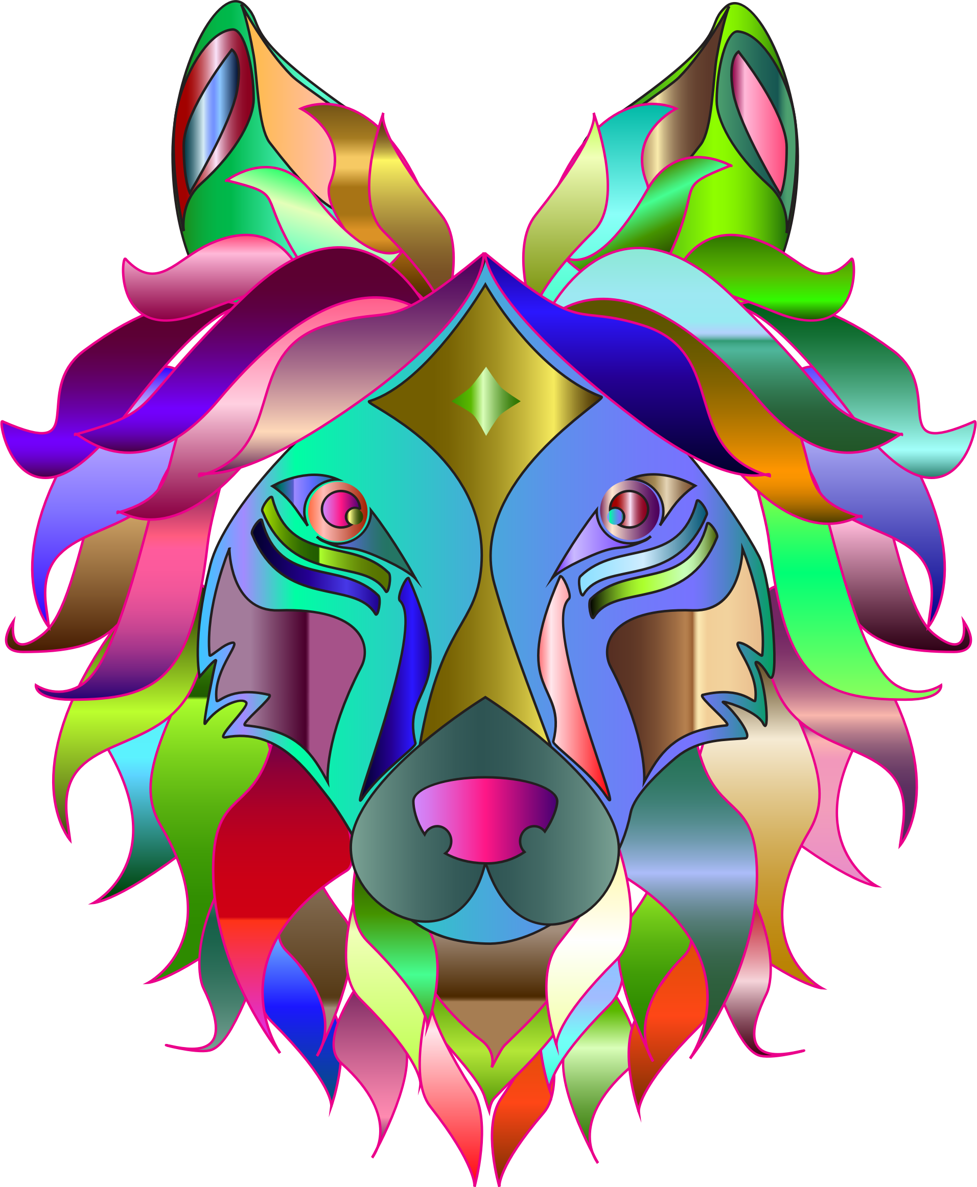 Chromatic Wolf (1912x2324), Png Download