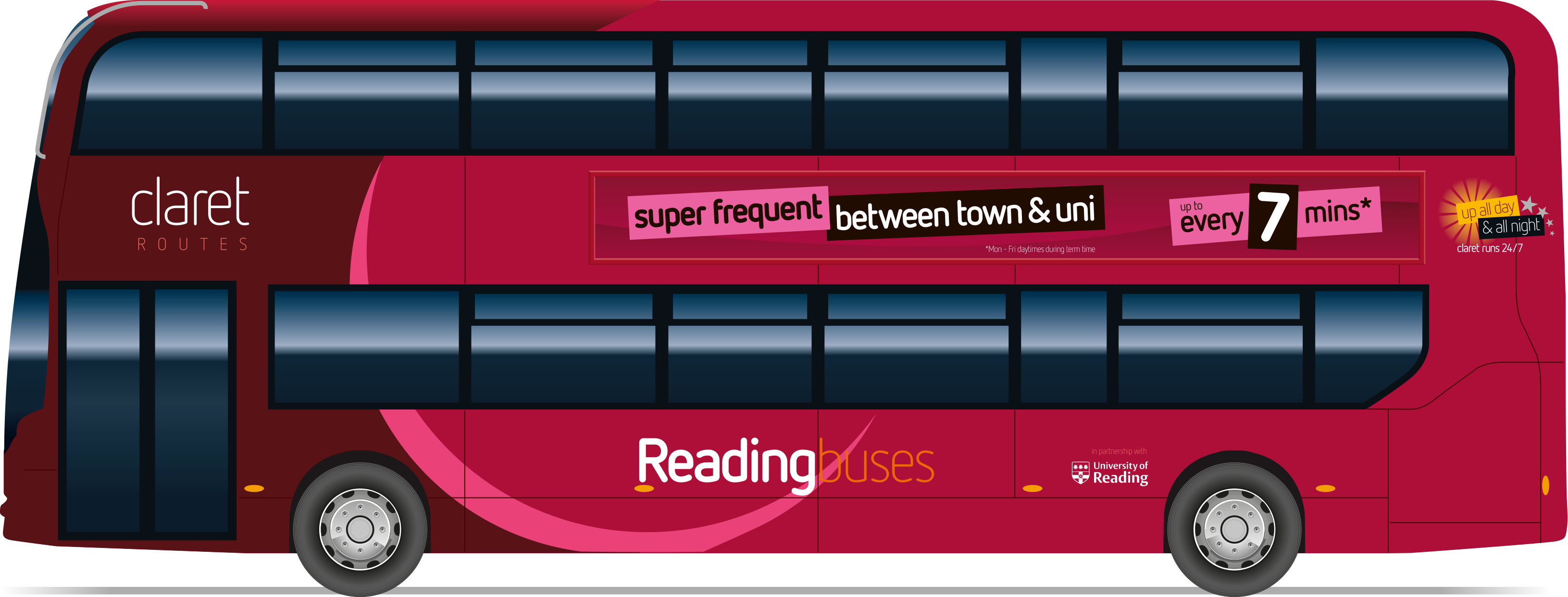 Vector Double-decker Bus Png Clipart - Kennections Bus (3262x1242), Png Download