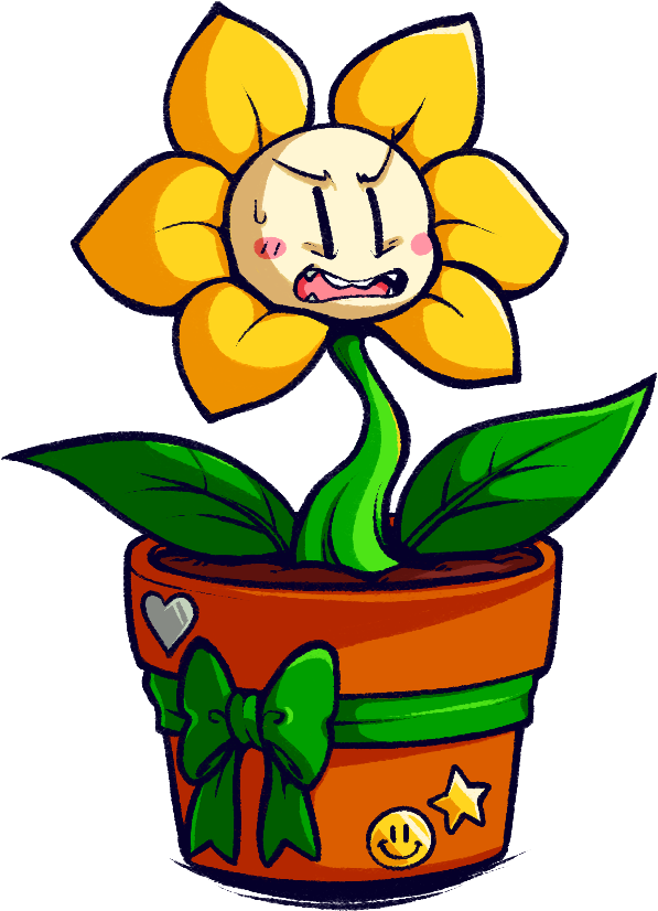 Flowey By Devichonee (620x850), Png Download