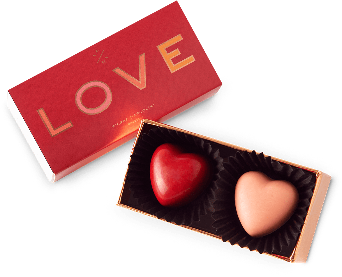 Pair Of Hearts - Chocolate (1878x1173), Png Download