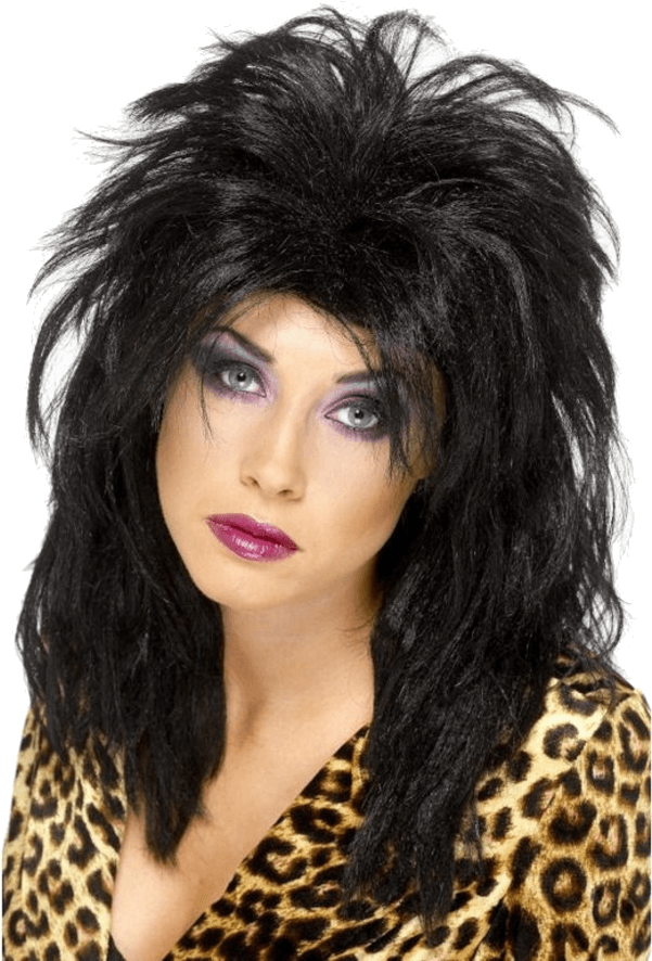 Popstar Black Wig - Black Punk Wig (600x951), Png Download