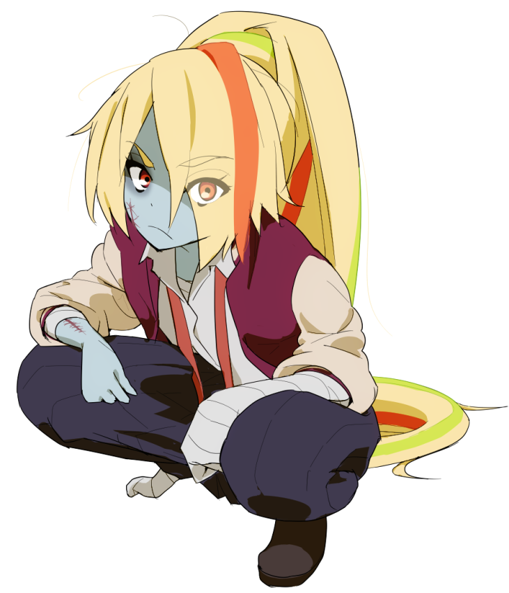 1girl Bandage Blonde Hair Blue Skirt Eyebrows Visible - Saki Nikaidou Zombieland Saga (850x850), Png Download