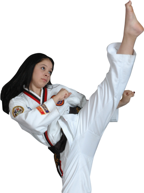 Woman High Kicking - Taekwondo (480x704), Png Download