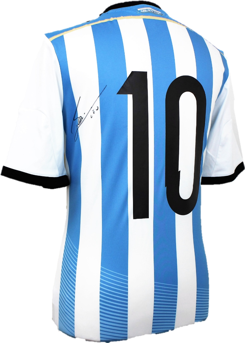 Lionel Messi Signed Argentina 2014 2015 Home Shirt - Backpack (800x1104), Png Download