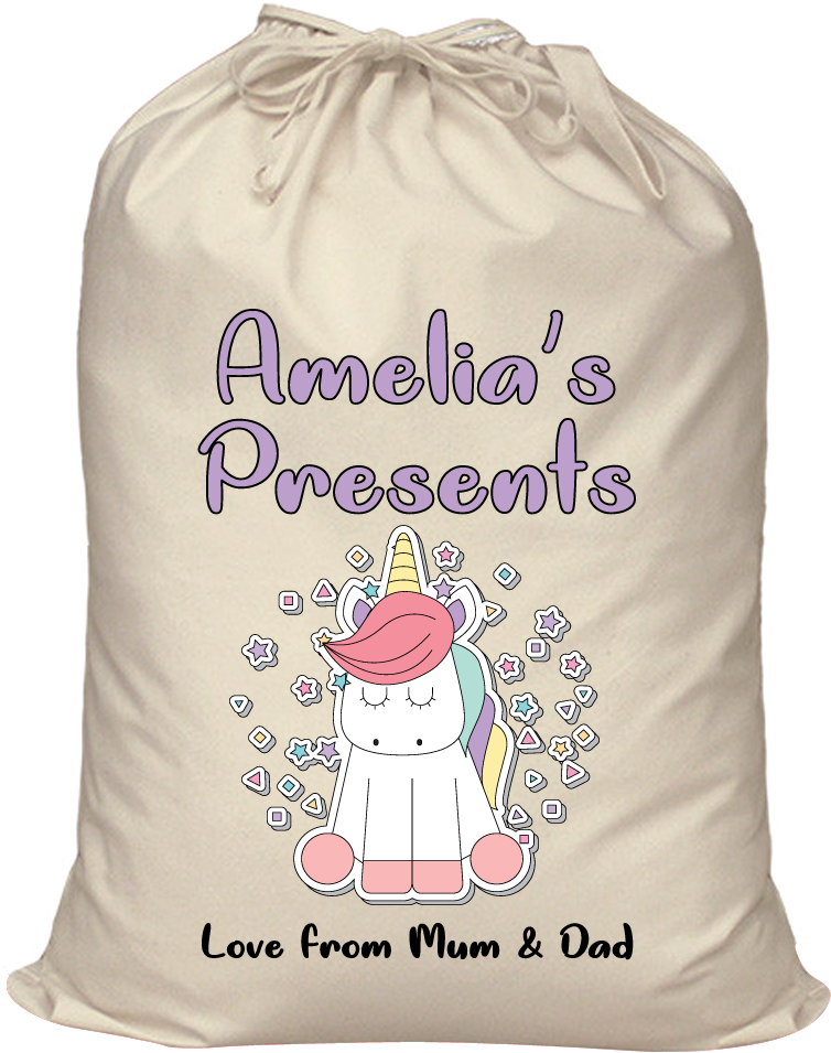 Details About Personalised Magic Unicorn 101 Santa - Dry Cleaners Laundry Bags (1000x1000), Png Download