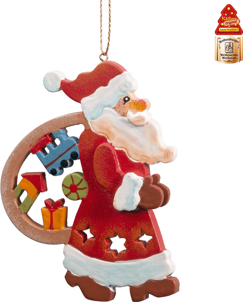 Santa With Gift Bag - Santa Claus (1000x1000), Png Download