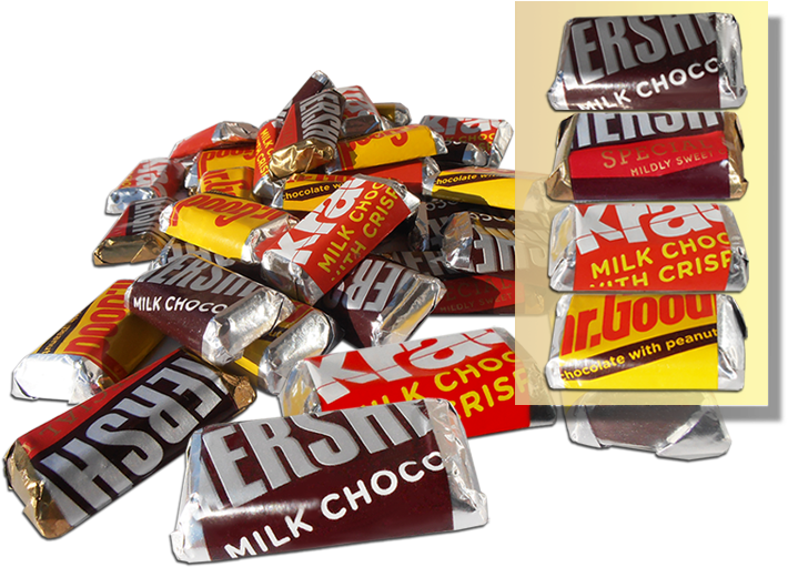 Hershey's Miniatures Miniature Hersheys - Chocolates Hersheys Mini Png (717x517), Png Download