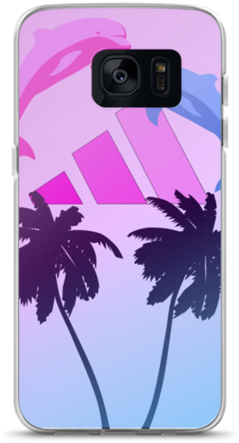 Samsung Galaxy S7 Dolphin Chill - Sticker Tumblr Black And White (600x600), Png Download
