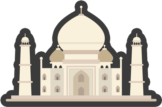 Taj Mahal Sticker - Cartoon Taj Mahal Png (528x528), Png Download