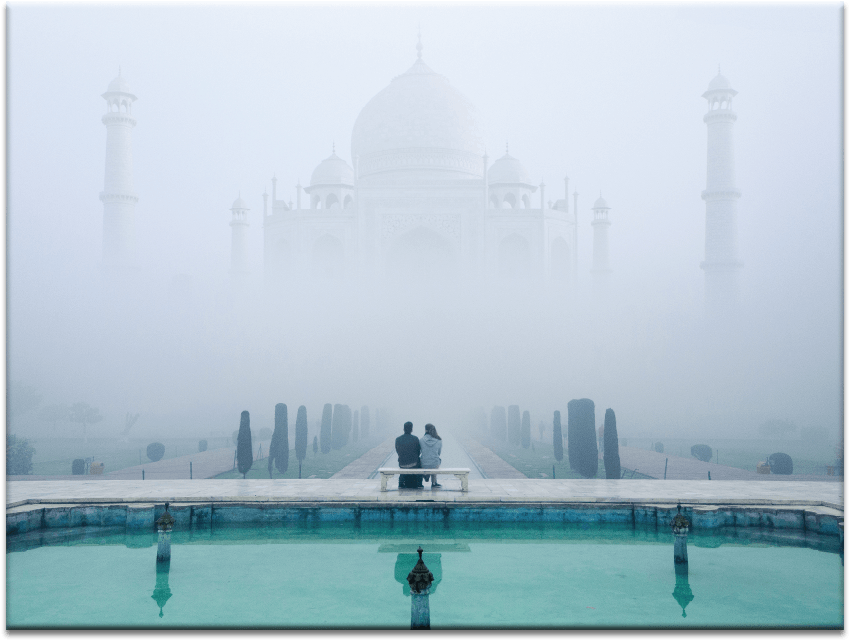 Misty Taj Mahal - Gerahmtes Leinwandbild Taj Mahal Der Liebe World Menagerie (900x900), Png Download