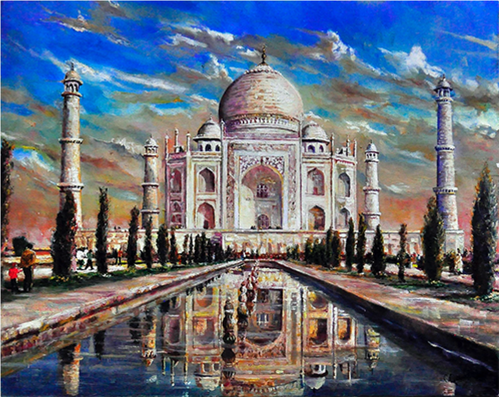 Taj Mahal - Taj Mahal Paintings Acrylic (1000x1231), Png Download