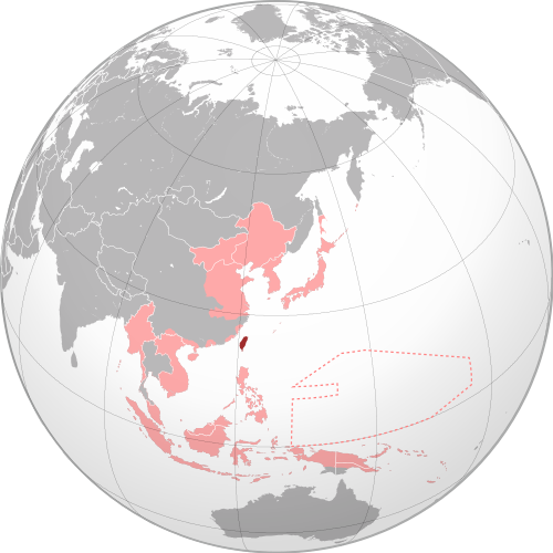Taiwan Within The Empire Of Japan (light Red) At Its - Map (500x500), Png Download