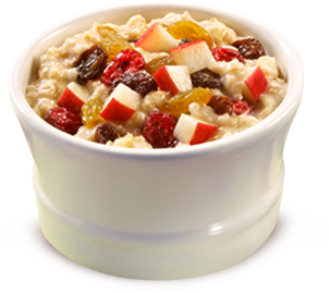 Hotcakes & Sausage - Oatmeal And Fruit Transparent (448x415), Png Download