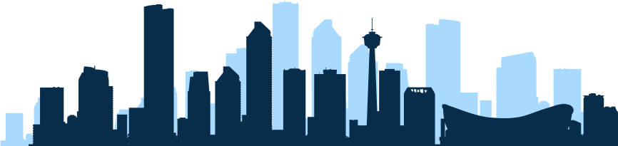 Receive Updates From Calgary Dream Centre - Footer City Buildings (866x205), Png Download