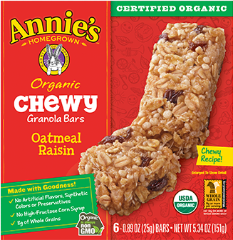 Organic Chewy Granola Bars - Annie's Organic Chewy Granola Bars (433x345), Png Download