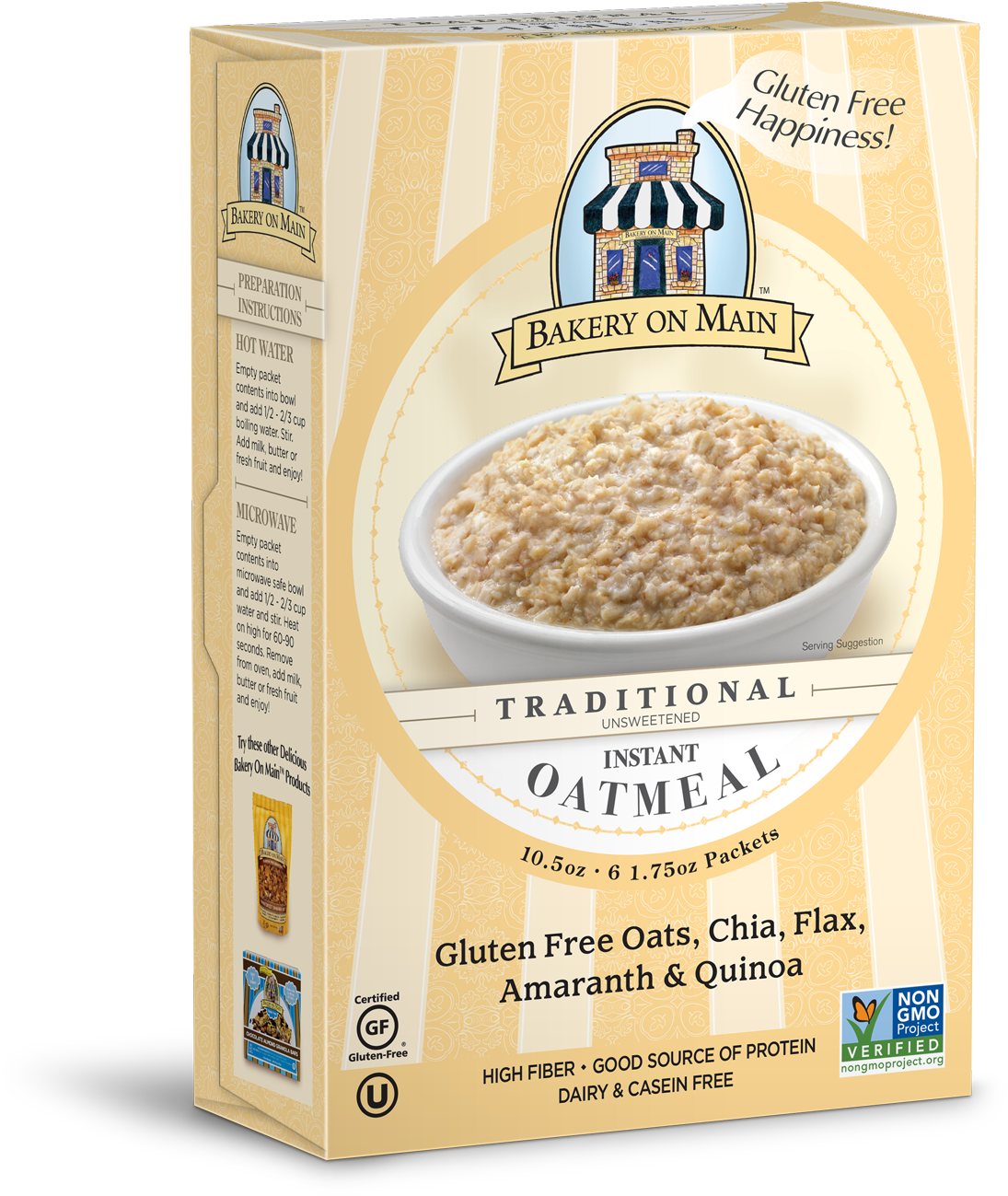 Oatmeal Clipart Rolled Oats - Bakery On Main - Gluten-free Instant Oatmeal Variety (1308x1709), Png Download