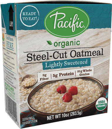 Pacific Foods Organic Lightly Sweetened Oatmeal - 10 (500x500), Png Download
