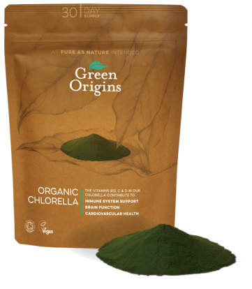 Green Origins Organic Chlorella Powder 150gr - Green Origins Organic Chlorella Powder, Broken Cell (360x420), Png Download