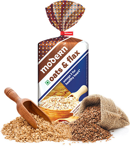 Oats & Flax Bread - Modern Brown Bread Nutrition (500x523), Png Download