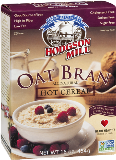 Hodgson Mill Hot Cereal, Oat Bran - 16 Oz Box (600x600), Png Download