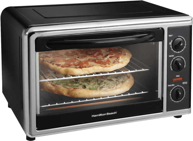 Free Png Black Microwave Oven Png Images Transparent - Hamilton Beach Black Countertop Oven With Convection (850x607), Png Download