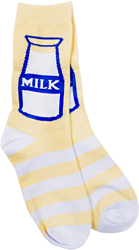 Yellow Milk Socks - Sock (824x824), Png Download