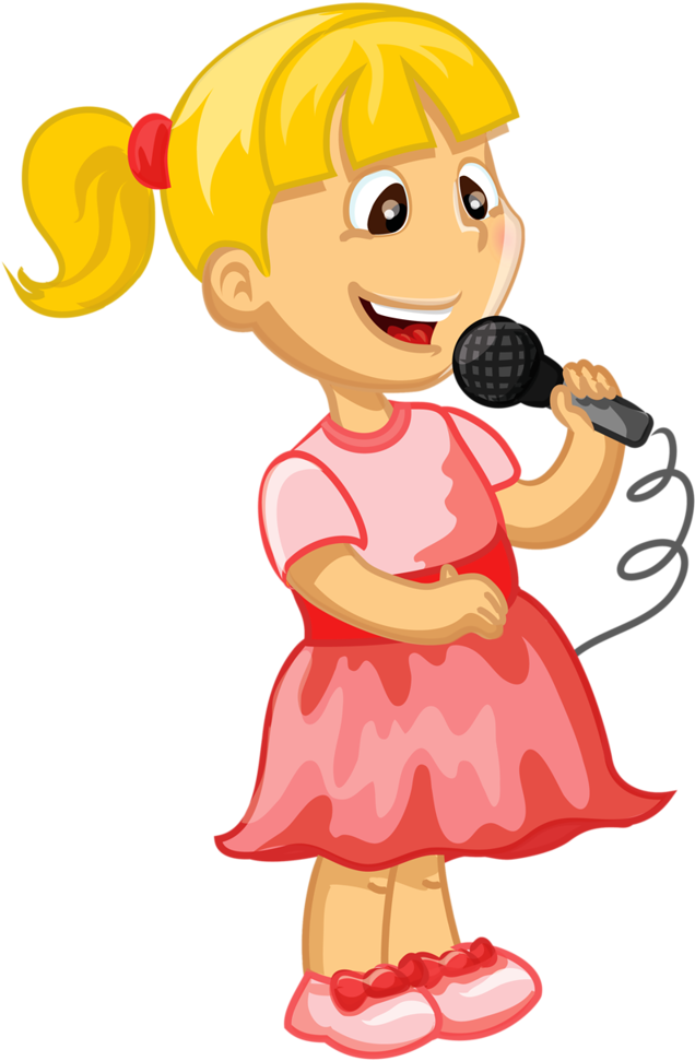 Girl Singing Clipart (728x1024), Png Download