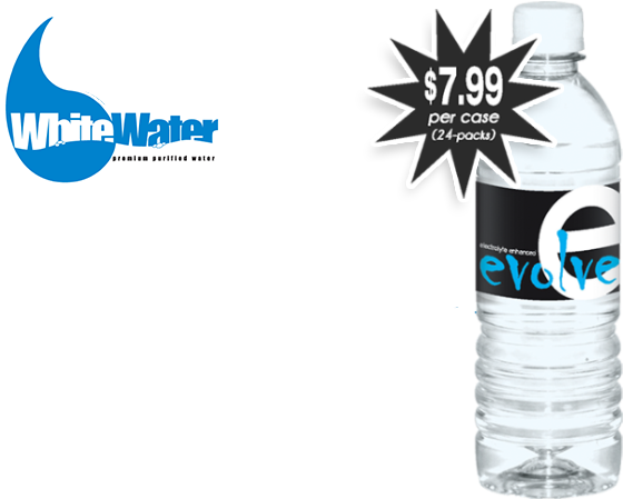 Evolve Electrolyte Enhanced Water - Water Bottle Logo (577x473), Png Download