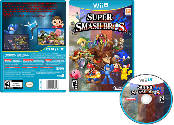 Wii U Box Art Cover - Super Smash Bros. For Wii U With White Gc Controll (700x502), Png Download
