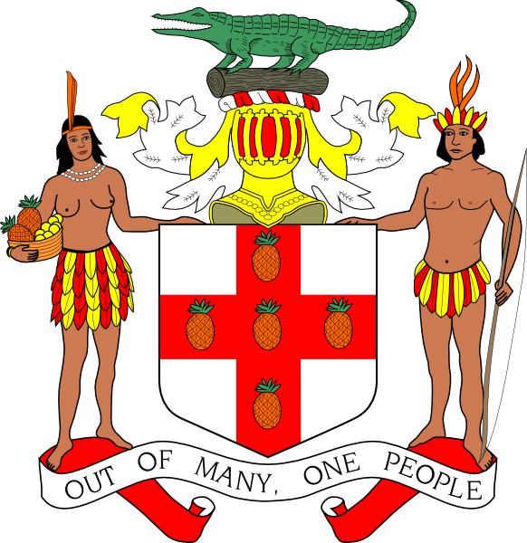 Flag Of Jamaica Clip Art - Jamaica Coat Of Arms Vector (582x600), Png Download