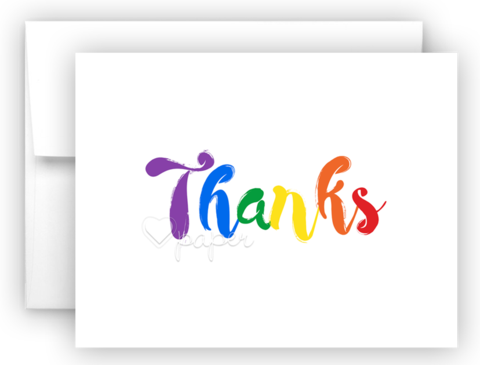 Rainbow Thanks Ii Thank You Cards Note Card Stationery - Stationery (480x365), Png Download