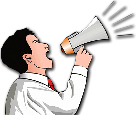Complaining About Others &quot - Person With Megaphone Clipart (473x400), Png Download