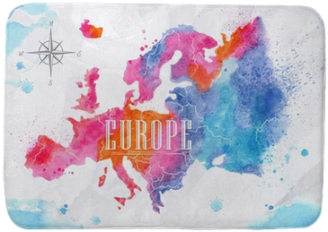 Europe Map Watercolour (400x400), Png Download
