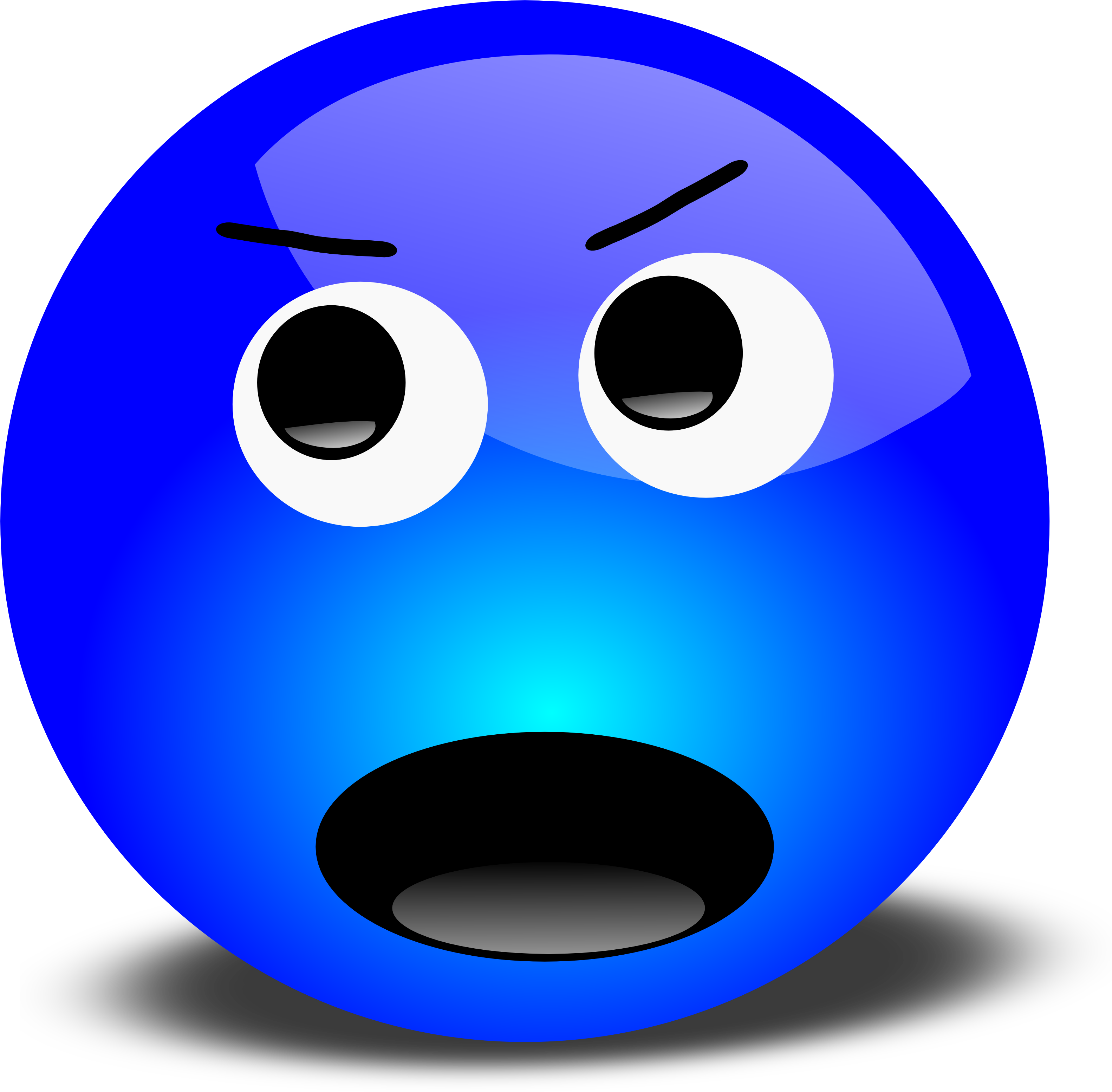 , , - Blue Smiley Face (3200x3134), Png Download