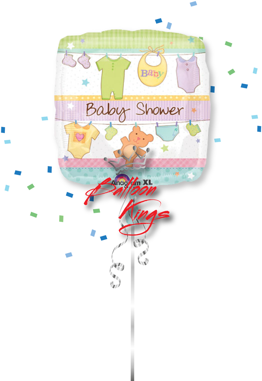 Baby Shower Cuddly Clothesline - Anagram 18 Inch Square Foil Balloon - Cuddly Clothesline (1068x1280), Png Download