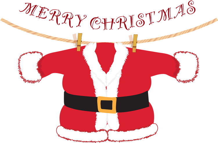 Clip Arts Related To - Christmas Santa Outfit Clipart (750x507), Png Download