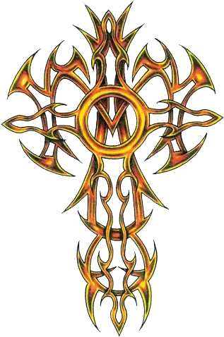 Clipart Cross Tattoos Photo - Transparent Tribal Cross Background (330x504), Png Download
