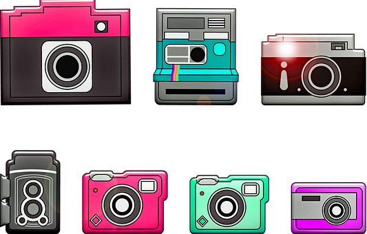 Retro Camera, Polariod, Movie Camera - Movie Camera (533x340), Png Download