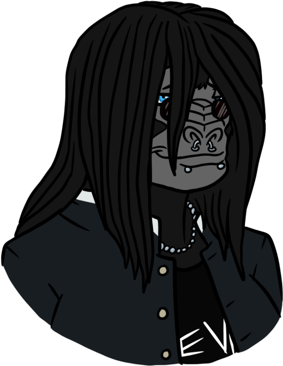 Docile Metal Head - Cartoon (600x754), Png Download