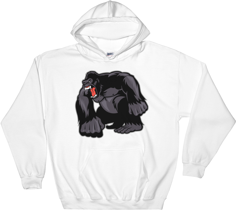 Gorilla Angry Felpa Con Cappuccio - Nasa Worm Logo Hoodie (1000x1000), Png Download