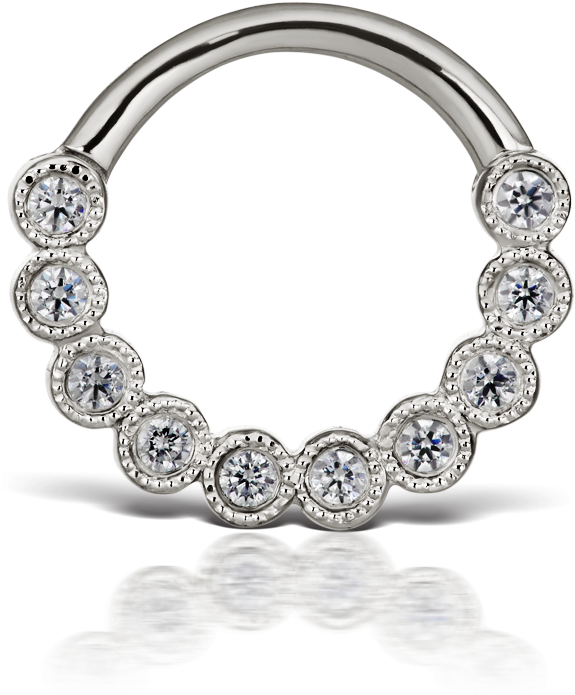 Scalloped Edge Horizontal Eternity Clicker Daith Piercing - Bracelet (850x850), Png Download