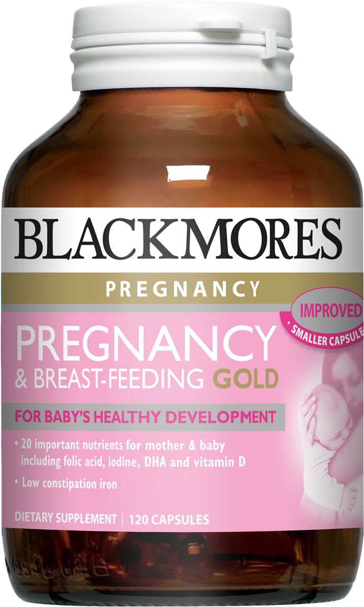 Blackmores Pregnancy & Breast Feeding Gold Capsules (847x1280), Png Download