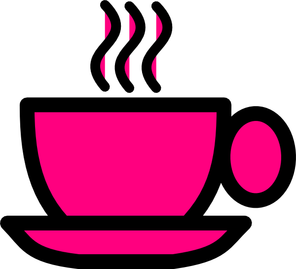 Pink Coffee Cup Clip Art (600x545), Png Download