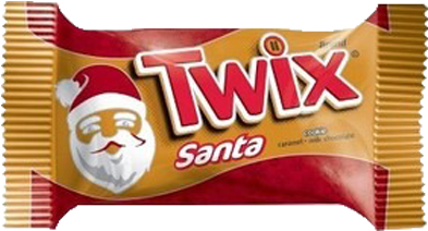 Twix Caramel Cookie Santa - Twix (1111x736), Png Download