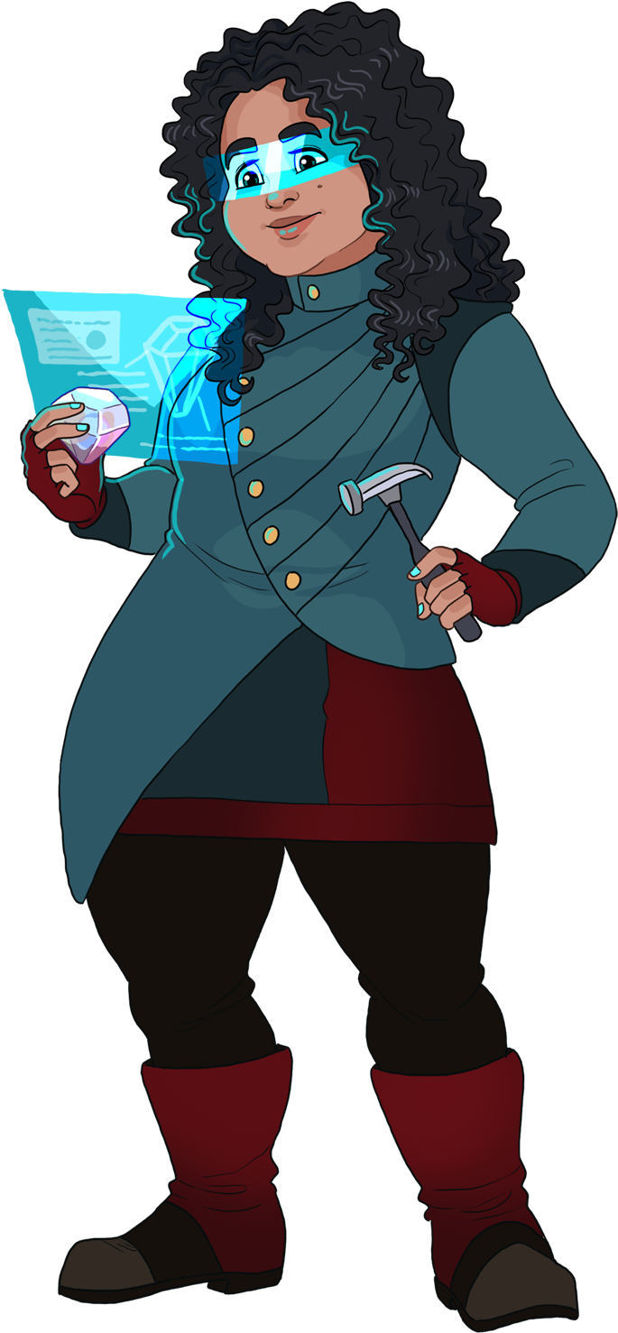 Pia, Science Officer And Geologist Proudly Wearing - Cartoon (900x1576), Png Download